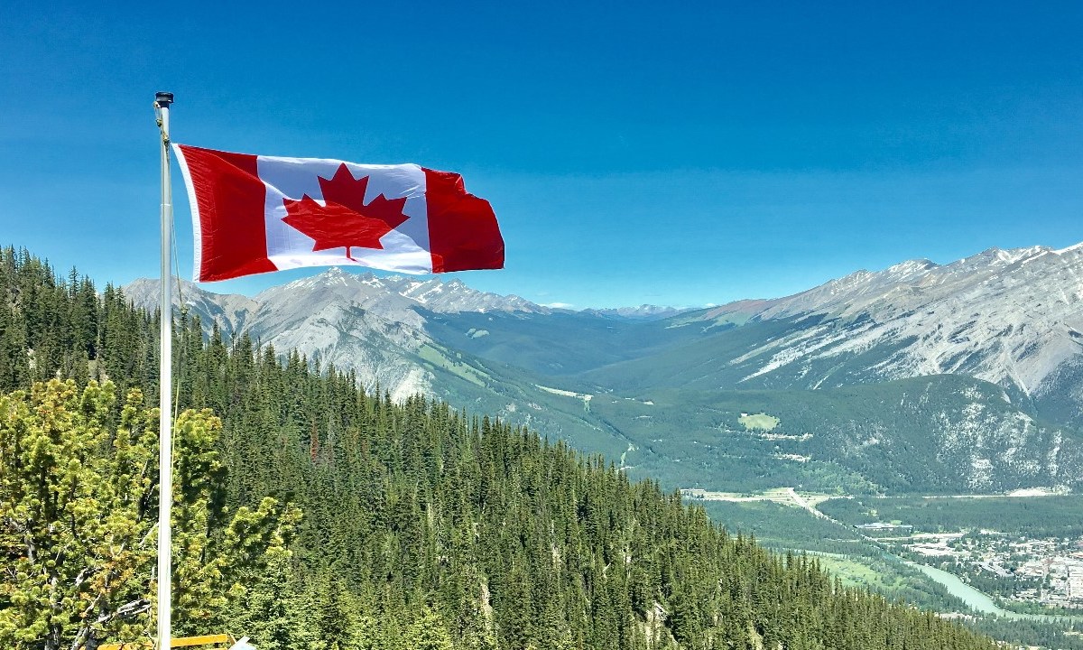 Fotografía de la bandera de Canadá