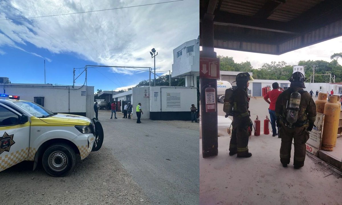 Bomberos y cuerpos de emergencia acudieron a las gasera en Cancún para atender la explosión registrada.