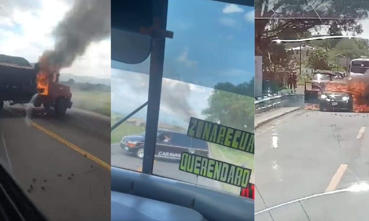 Bloqueos, quema de vehículos y balaceras en carreteras de Michoacán, dejan como saldo cuatro muertos y dos detenidos.
