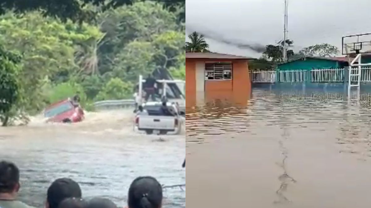 Fuertes precipitaciones provocaron inundaciones y desbordamiento de ríos en la Selva Lacandona.