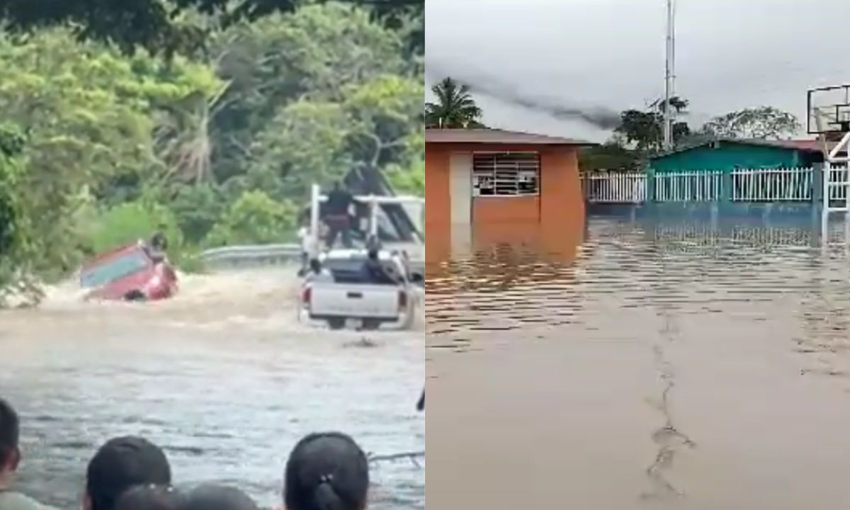 Fuertes precipitaciones provocaron inundaciones y desbordamiento de ríos en la Selva Lacandona.