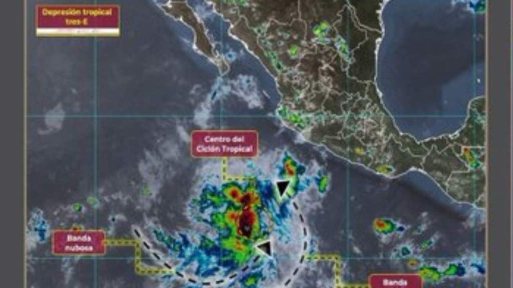 Se formó la depresión tropical Tres-E en costas de Jalisco
