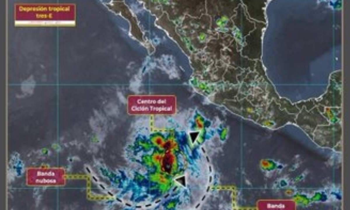 Se formó la depresión tropical Tres-E en costas de Jalisco