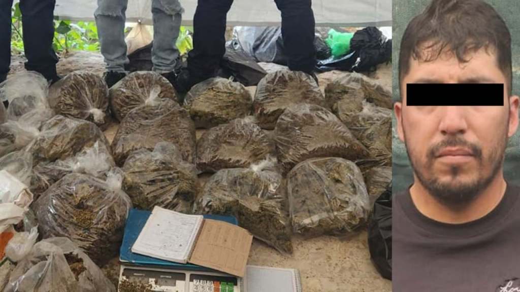 Detienen a un hombre en la zona de Tepito debido a que transportaba un costal con 80 kilos de mariguana