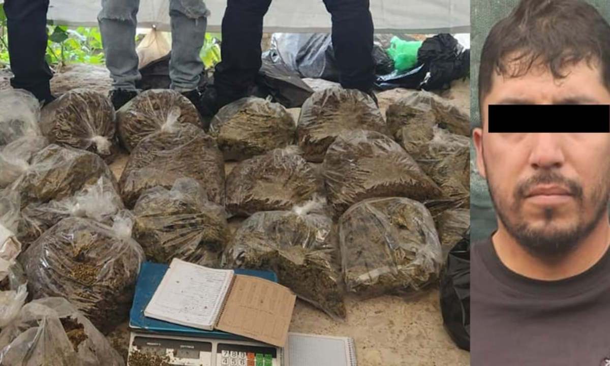 Detienen a un hombre en la zona de Tepito debido a que transportaba un costal con 80 kilos de mariguana
