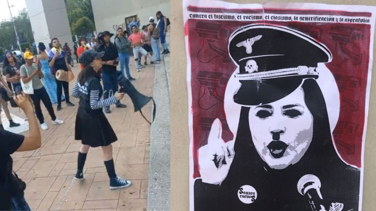 Manifestantes protestaron frente al edificio de la alcaldía Cuauhtémoc contra lo que acusan de "limpieza social"por parte de Sandra Cuevas.