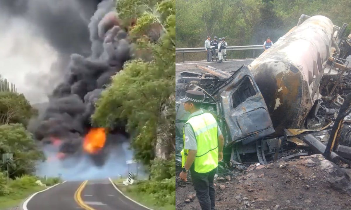 Pipa con combustible vuelca en la carretera Chilpancingo-Iguala; hay 8 muertos.