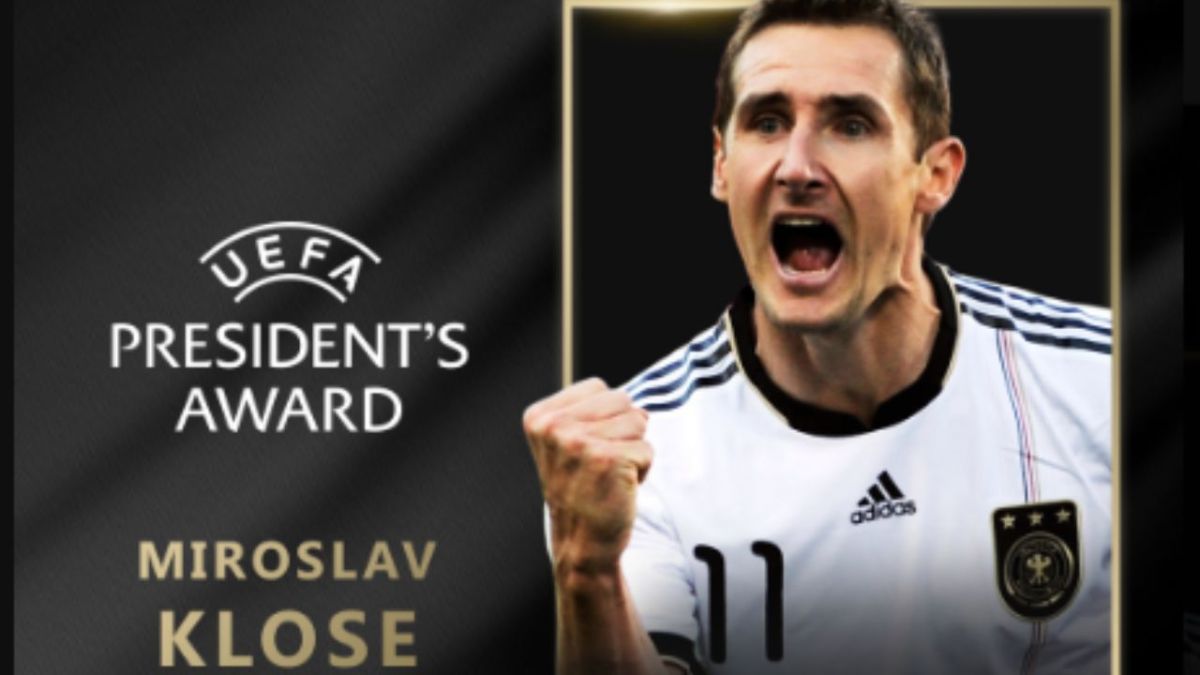 Foto:UEFA|¡Sorpresa! Miroslav Klose recibe el premio Presidente de la UEFA