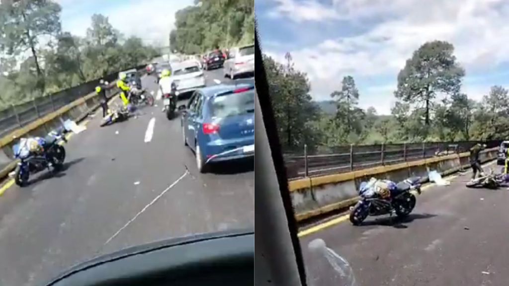 Accidente en la México-Cuernavaca deja un motociclista muerto.