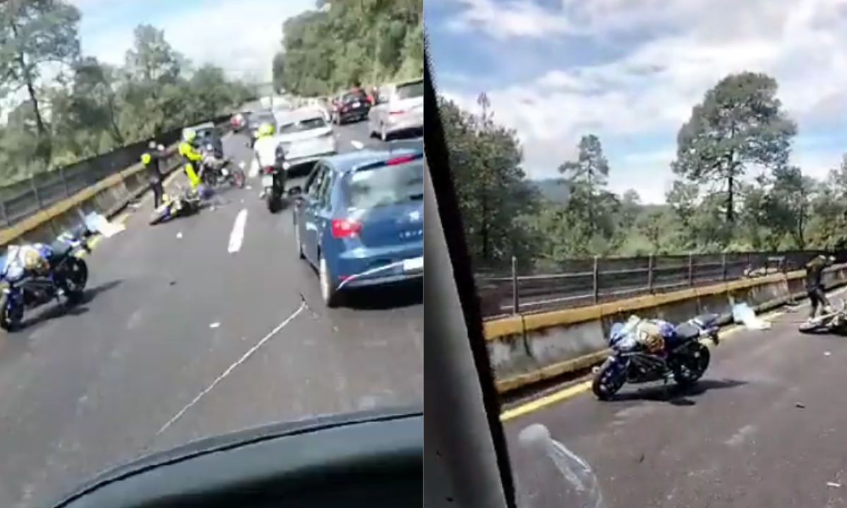 Accidente en la México-Cuernavaca deja un motociclista muerto.