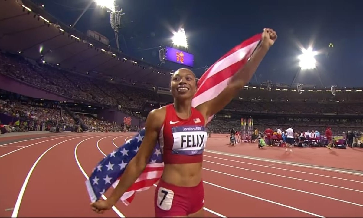 Fotografía de Allyson Felix, la deportista con más medallas en la historia de los Juegos Olímpicos
