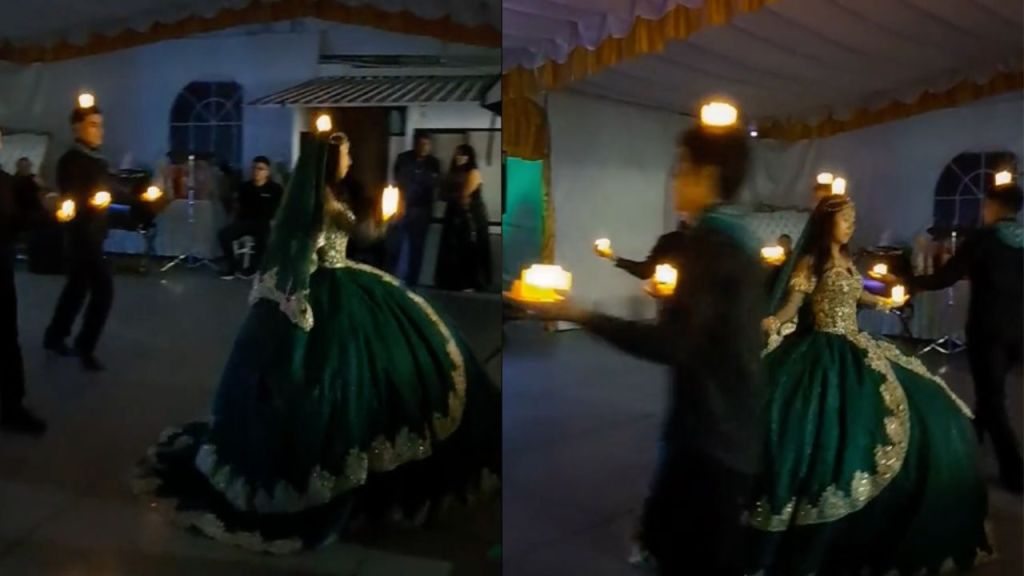 Una joven durante su vals de quince años ejecutó el baile folklórico "La Bruja" de Veracruz