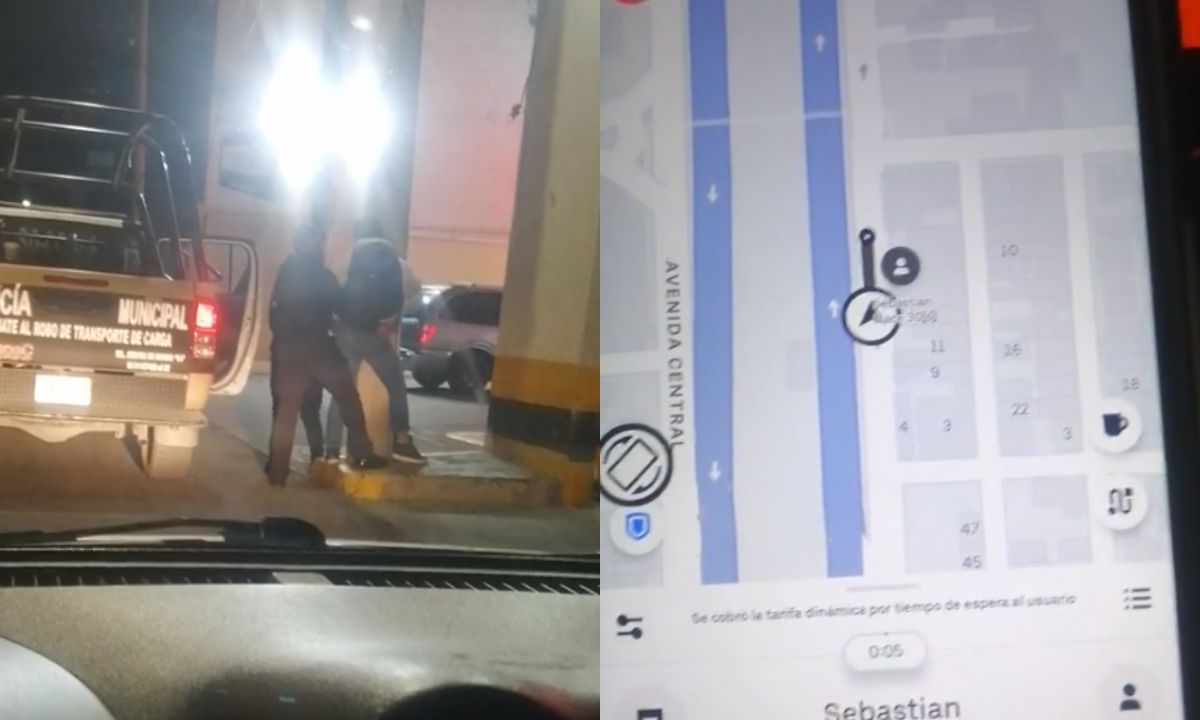 Un conductor de Uber llegó por el pasajero, sin embargo, la policía lo estaba arrestando, esto sucedió en Ecatepec, Edomex.