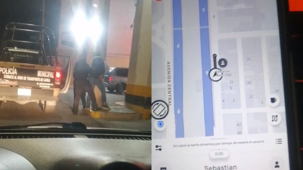 Un conductor de Uber llegó por el pasajero, sin embargo, la policía lo estaba arrestando, esto sucedió en Ecatepec, Edomex.
