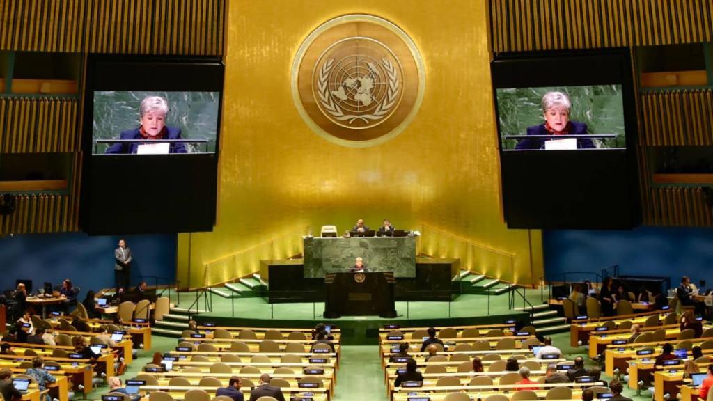 La canciller Alicia Bárcena llamó a "humanizar la migración" durante la 78 Asamblea General de la Organización de las Naciones Unidas