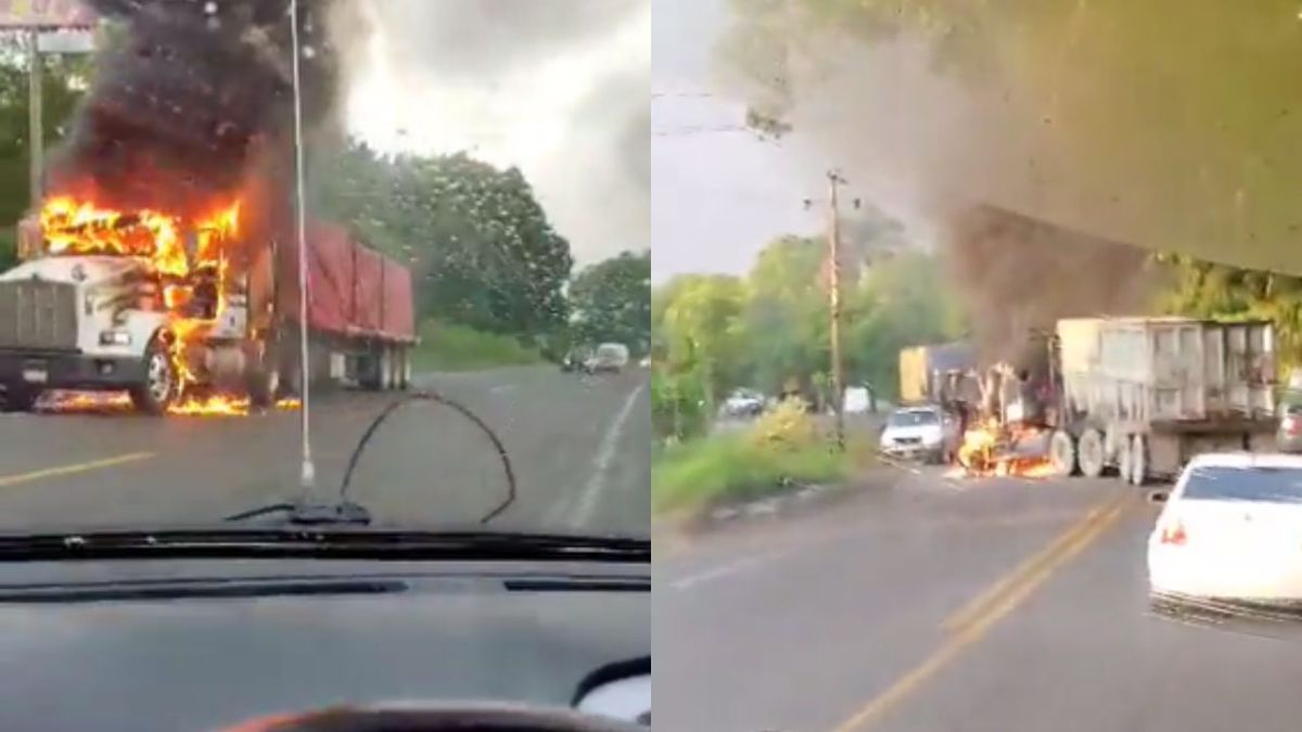 Bloquean y queman vehículos en carreteras de Buenavista y Apatzingán
