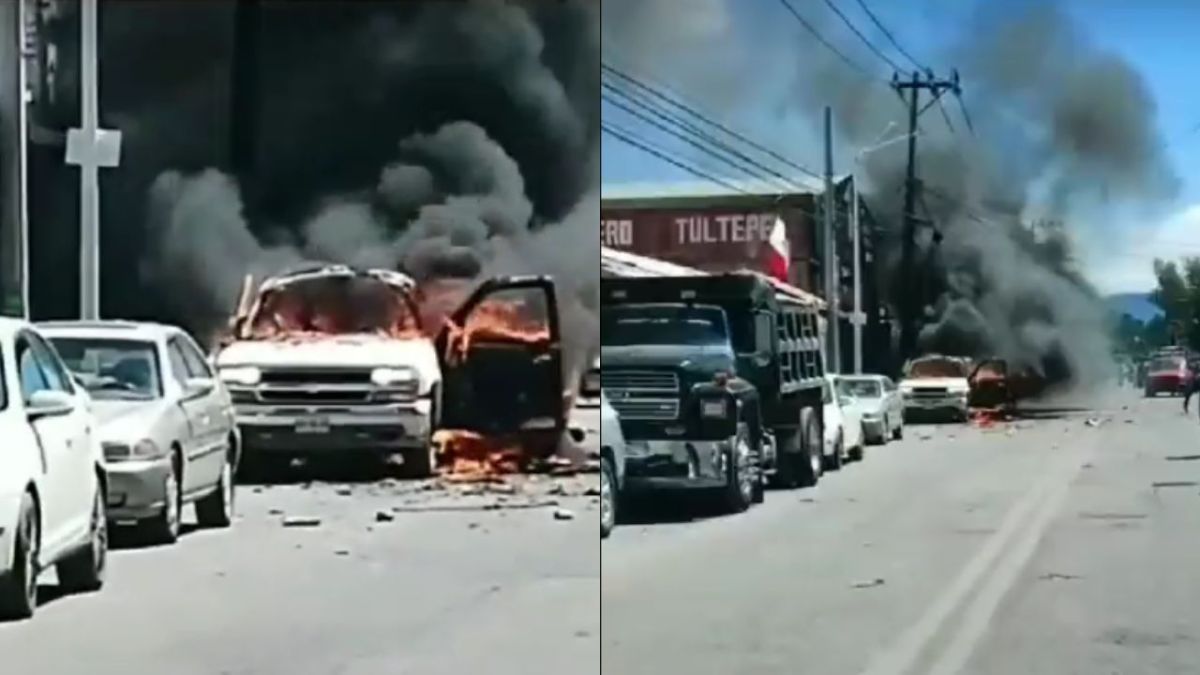 Camioneta con pirotecnia explota y se incendia en Tultepec