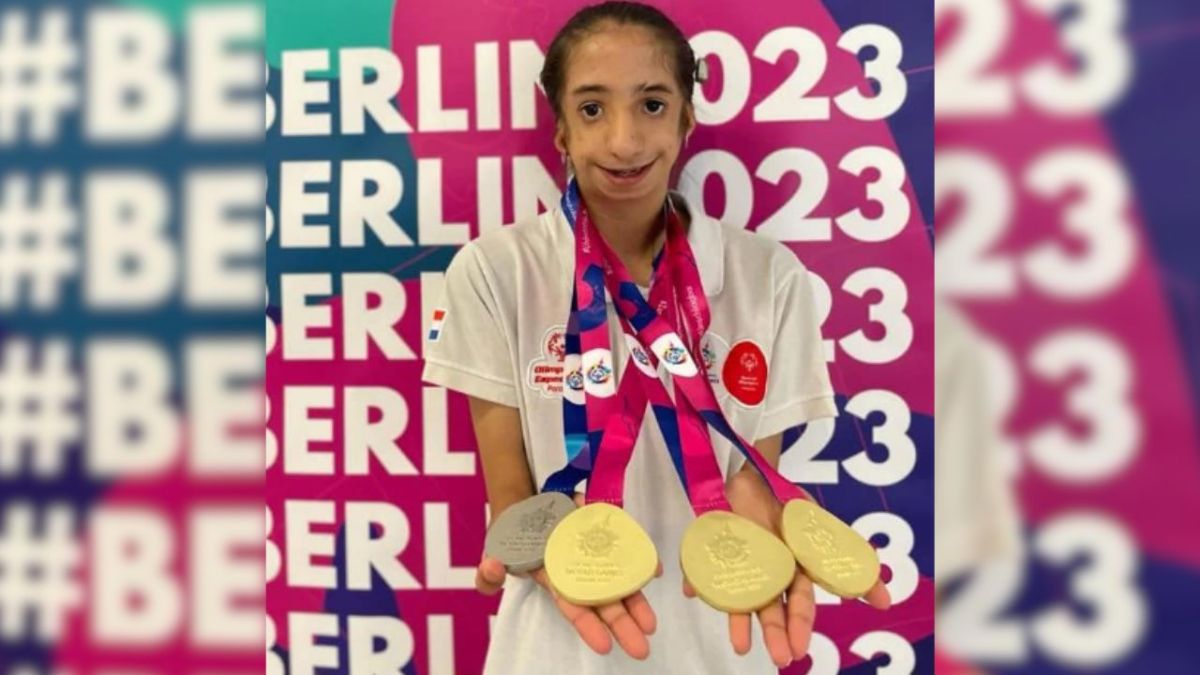 Foto:Redes sociales|Valery Vera, la gimnasta que ganó 3 oros en los Juegos Mundiales de Berlín