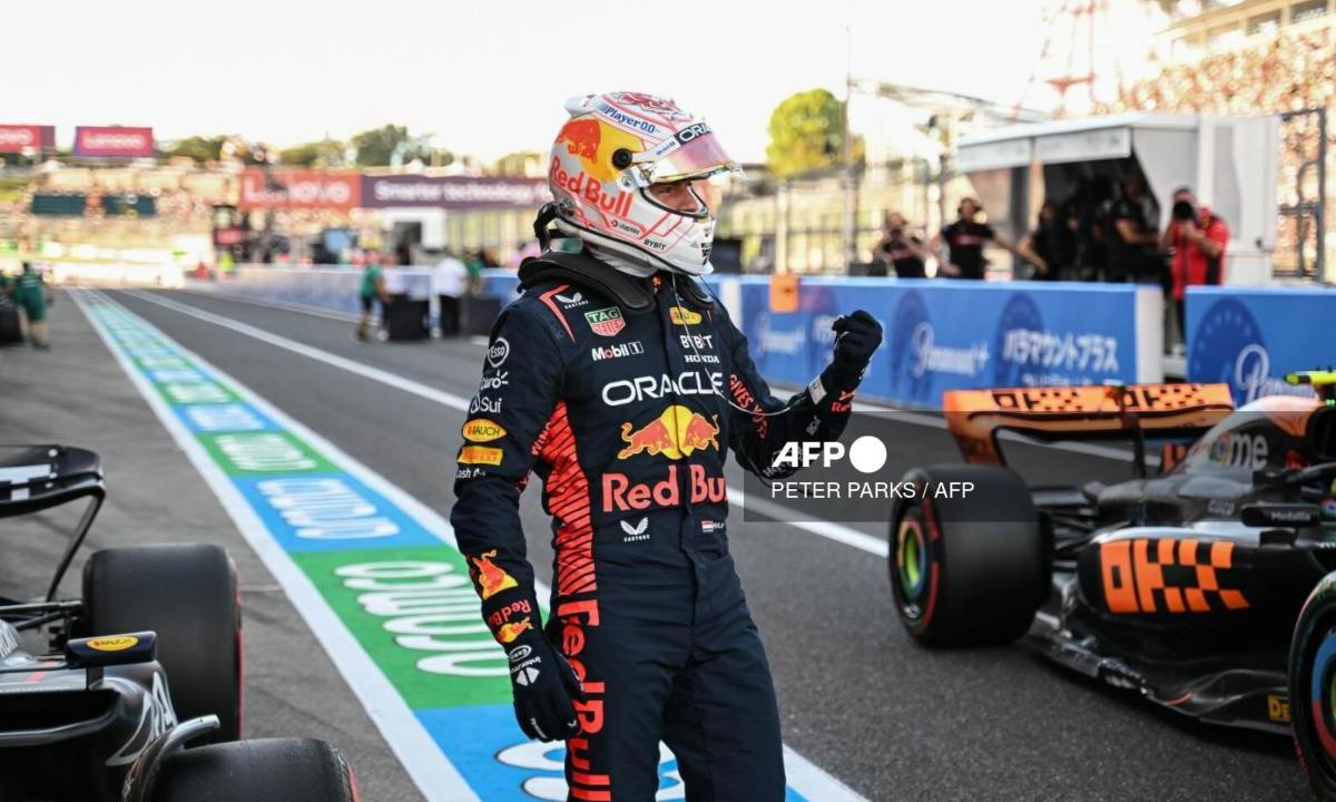 El piloto neerlandés Max Verstappen (Red Bull), líder del mundial de Fórmula 1, saldrá en la 'pole position' el domingo en el Gran Premio de Japón