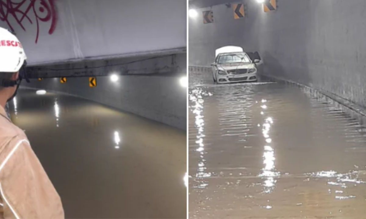Foto:Redes sociales|¡Tragedia! Fallecen 2 personas tras quedar atrapadas en un túnel inundado