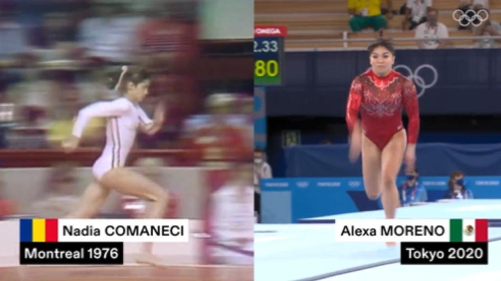 La gimnasta mexicana, Alexa Moreno, fue comparada con la histórica gimnasta rumana, Nadia Comaneci.