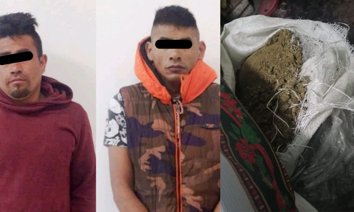 Detuvieron a dos hombres y se decomisaron 20 kilos de marihuana y 1 kilo de metanfetaminas en narcotienda ubicada en Ecatepec