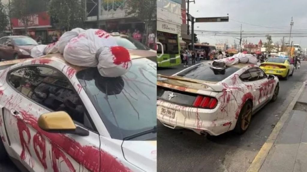 ¿Apología del delito? Joven ‘disfraza’ su auto y causa pánico en Monterrey