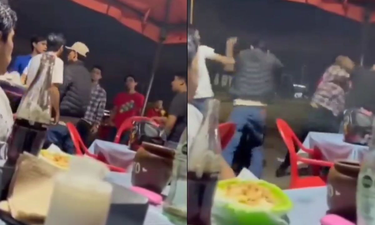 Dos jóvenes se agarran a golpes con siete sujetos en taquería en Nayarit