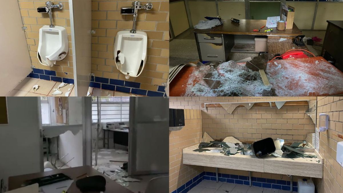 Encapuchados destrozan inmobiliario del CCH Sur; alumnos de van a paro