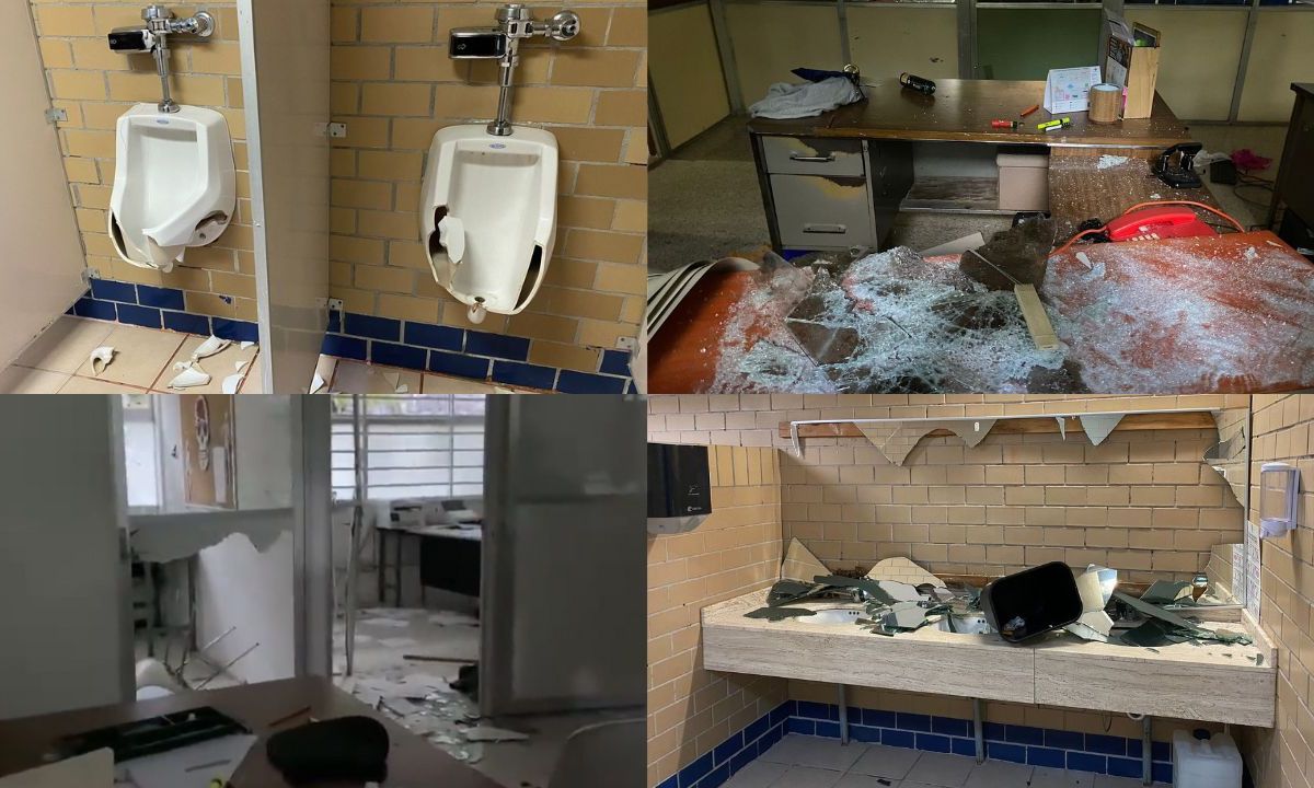 Encapuchados destrozan inmobiliario del CCH Sur; alumnos de van a paro