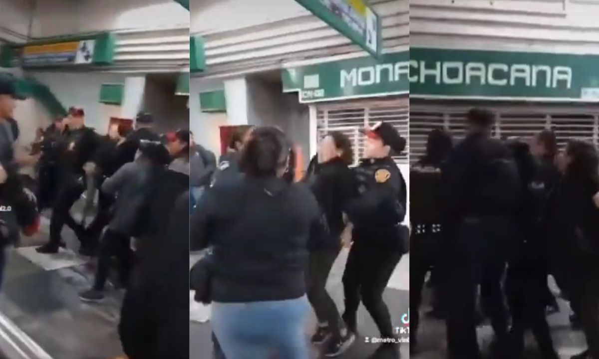 Captan trifulca entre vagoneros y policías en el estación del Metro Chabacano