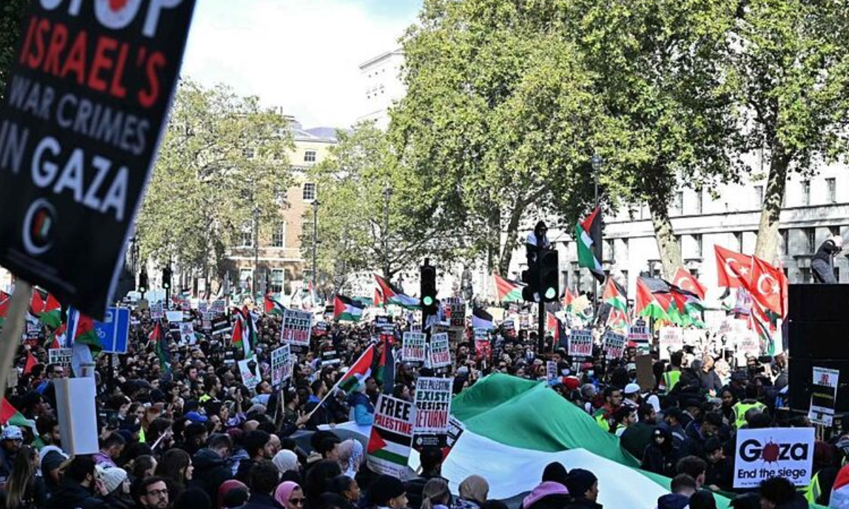 "Palestina libre". Protesta masiva a favor de Palestina en Londres