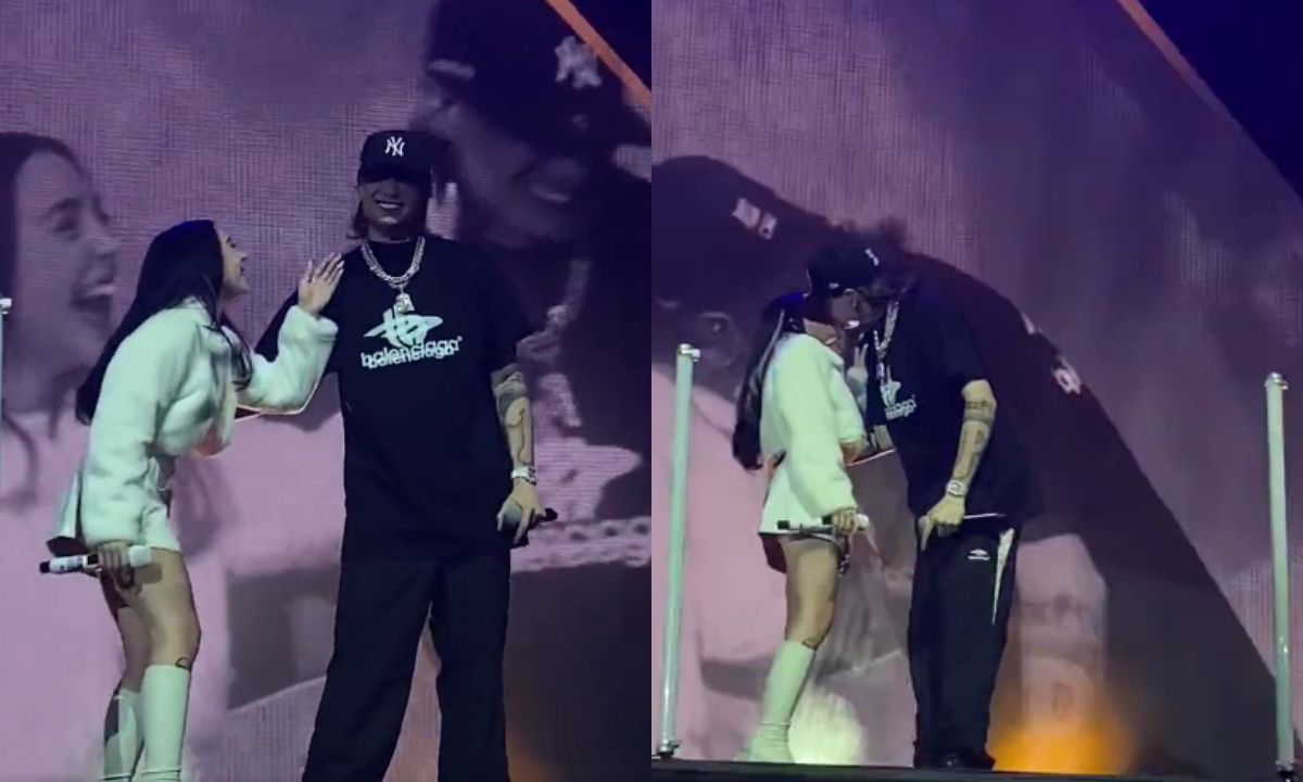 Nicki Nicole besa a Peso Pluma en su concierto en CDMX