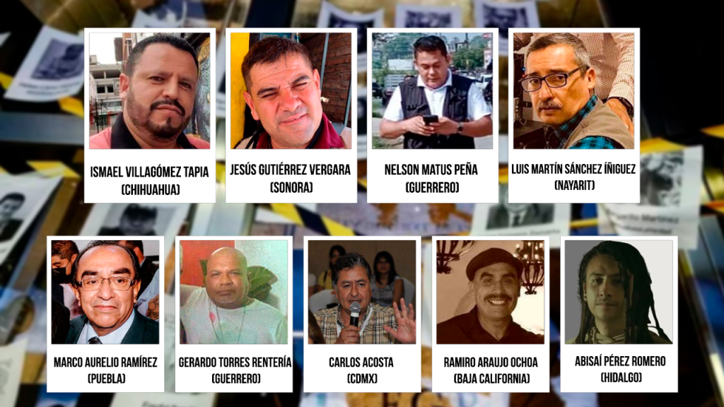 Foto: Especial / En México solo 18 de 153 casos de asesinatos de perioditas han sido resueltos desde el 2006. periodistas muertos en el 2023