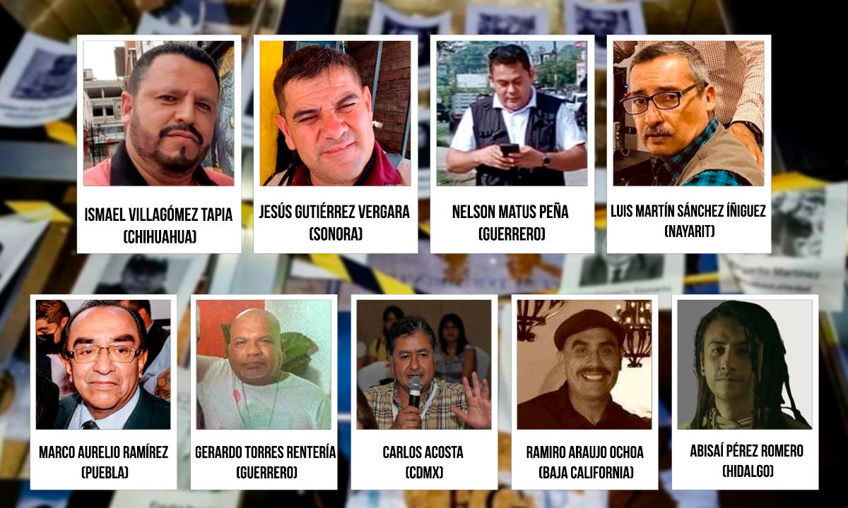 Foto: Especial / En México solo 18 de 153 casos de asesinatos de perioditas han sido resueltos desde el 2006. periodistas muertos en el 2023