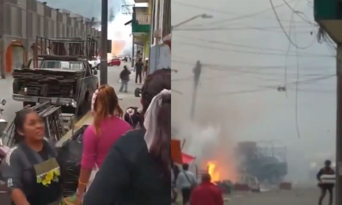 Explosión e incendio se registra en local de pirotecnia en Río Blanco; hay tres heridos