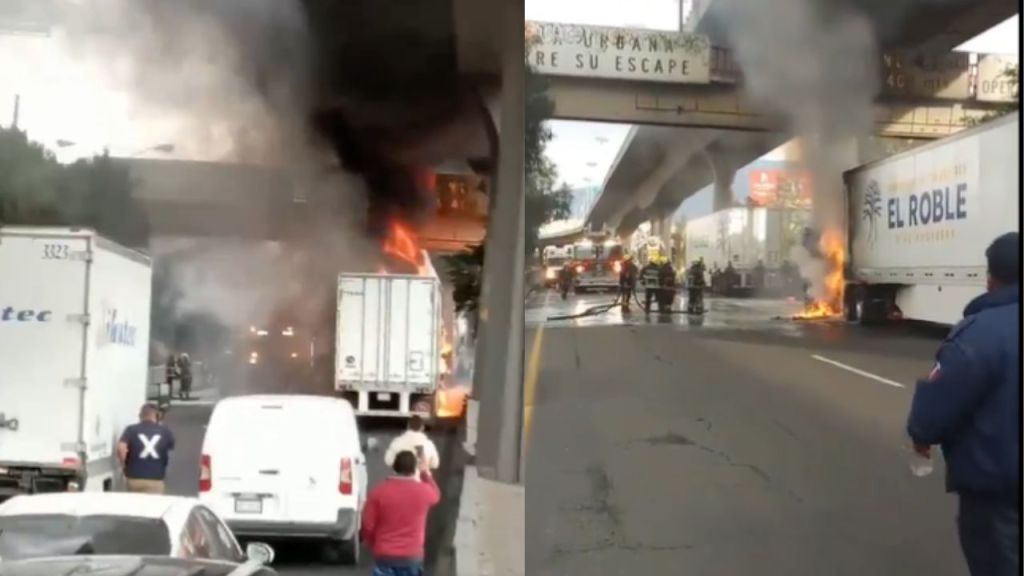 VIDEOS: Se incendia tráiler en la México-Querétaro. Noticias en tiempo real