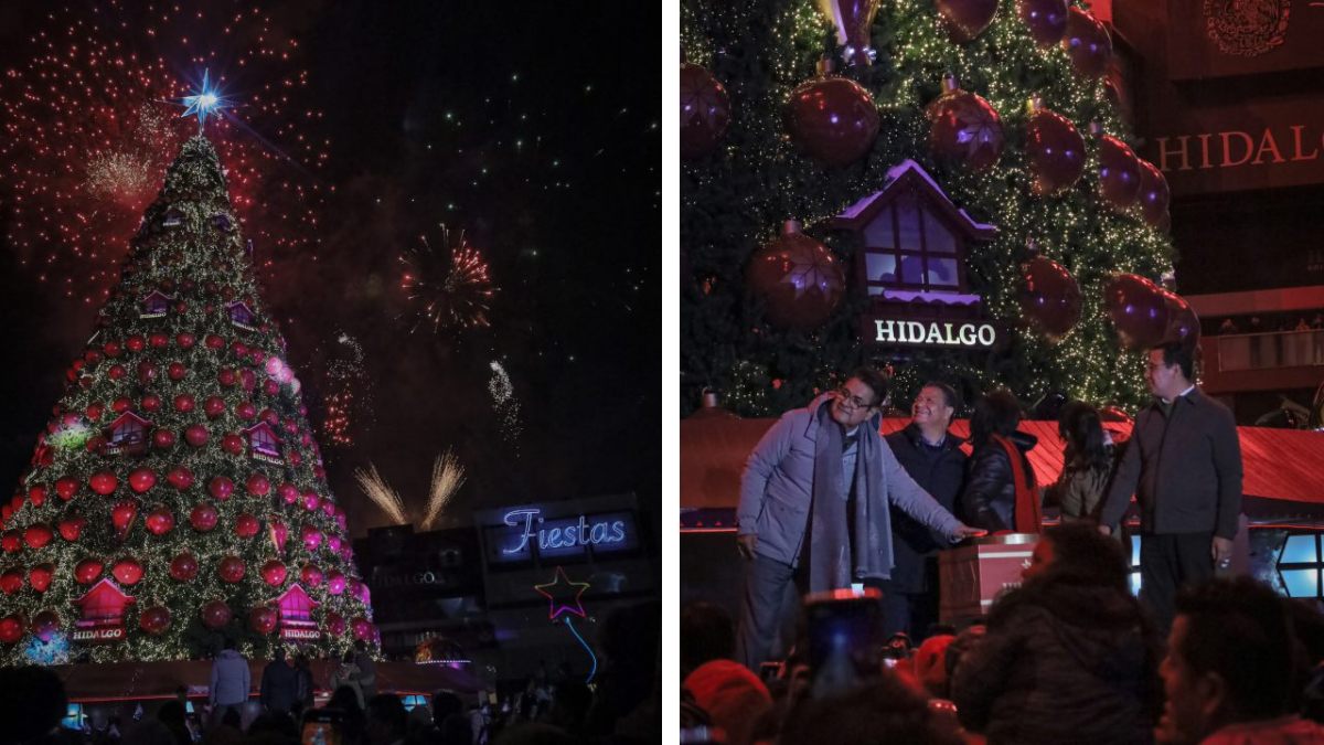 Con el encendido del árbol navideño, Julio Menchaca encabezó el inicio de las actividades de esta temporada en Hidalgo