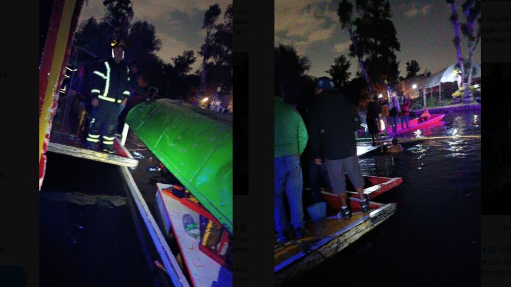 Una trajinera se volcó y otra se hundió en el embarcadero Nativitas, en Xochimilco, tras una pelea entre los pasajeros.