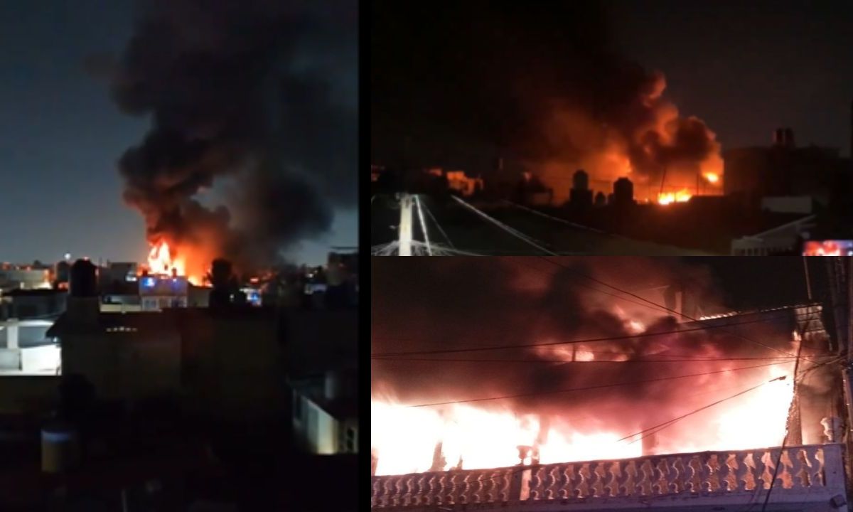 Durante la noche de este sábado se registró un fuerte incendio en la colonia Polígono 3, en el municipio de Ecatepec, en el Estado de México
