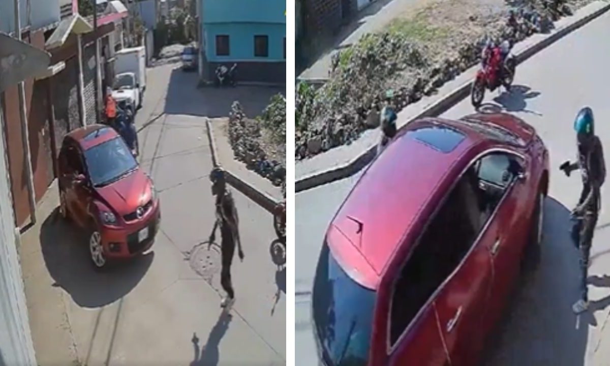 En redes sociales circula un video en el que unos moto-ladrones intentaron asaltar a una familia en Cuernavaca, Morelos.