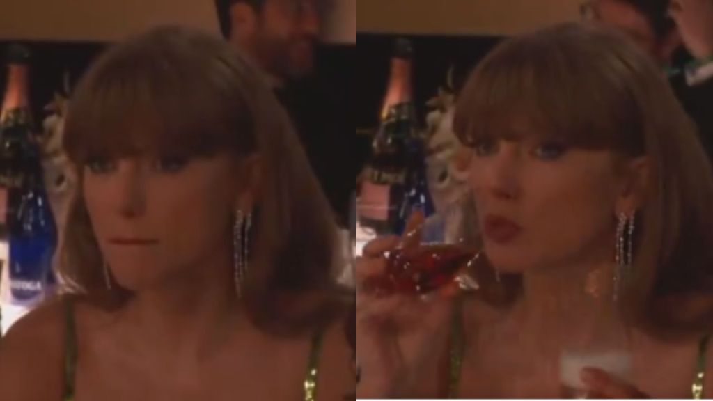 Foto:Captura de pantalla| VIDEO: Esta fue la reacción de Taylor Swift tras broma en los Golden Globes