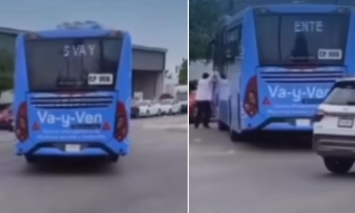 Por no ponerle freno de seguridad, autobús de ‘Va y Ven" choca contra vehículo estacionado en Mérida