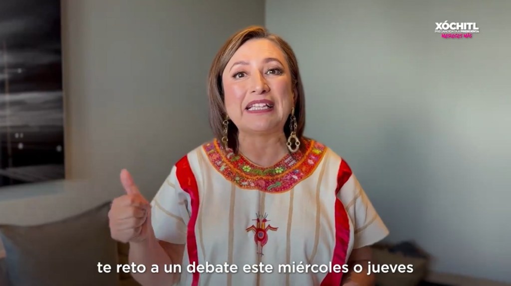 La precandidata de la coalición Fuerza y Corazón por México reta a Claudia Sheinbaum a debatir en los próximos días.