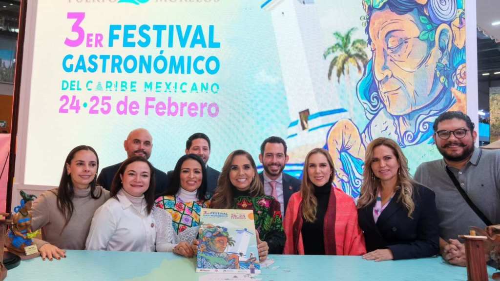 La gobernadora Mara Lezama presentó el Tercer Festival Gastronómico del Caribe Mexicano, en el marco de la FITUR 2024