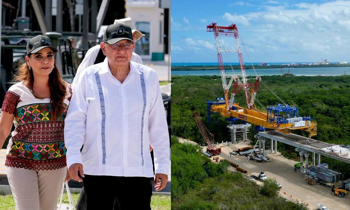 Junto con AMLO, la gobernadora de Quintana Roo realizó un recorrido de supervisión en las obras del Tren Maya, así como en el Puente Nichupté