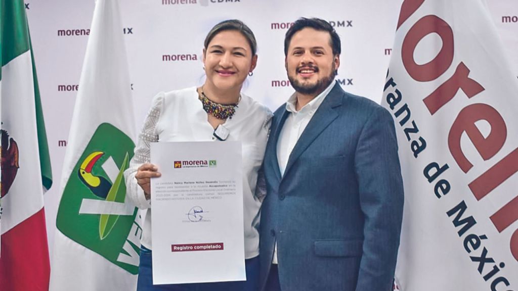 Promesa. Tras registrar su candidatura por la alcaldía Azcapotzalco, Nancy Núñez se comprometió con el líder morenista Sebastián Ramírez a poner todo su esfuerzo.