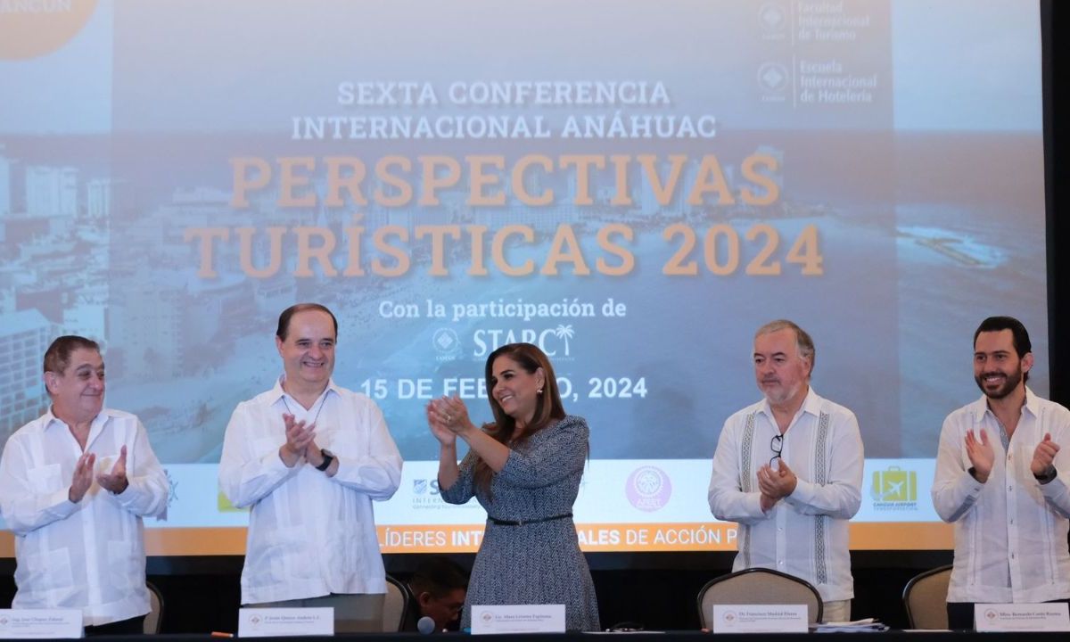 Liderazgo. La gobernadora quintanarroense inauguró la Sexta Conferencia Internacional Anáhuac Perspectivas Turísticas 2024.