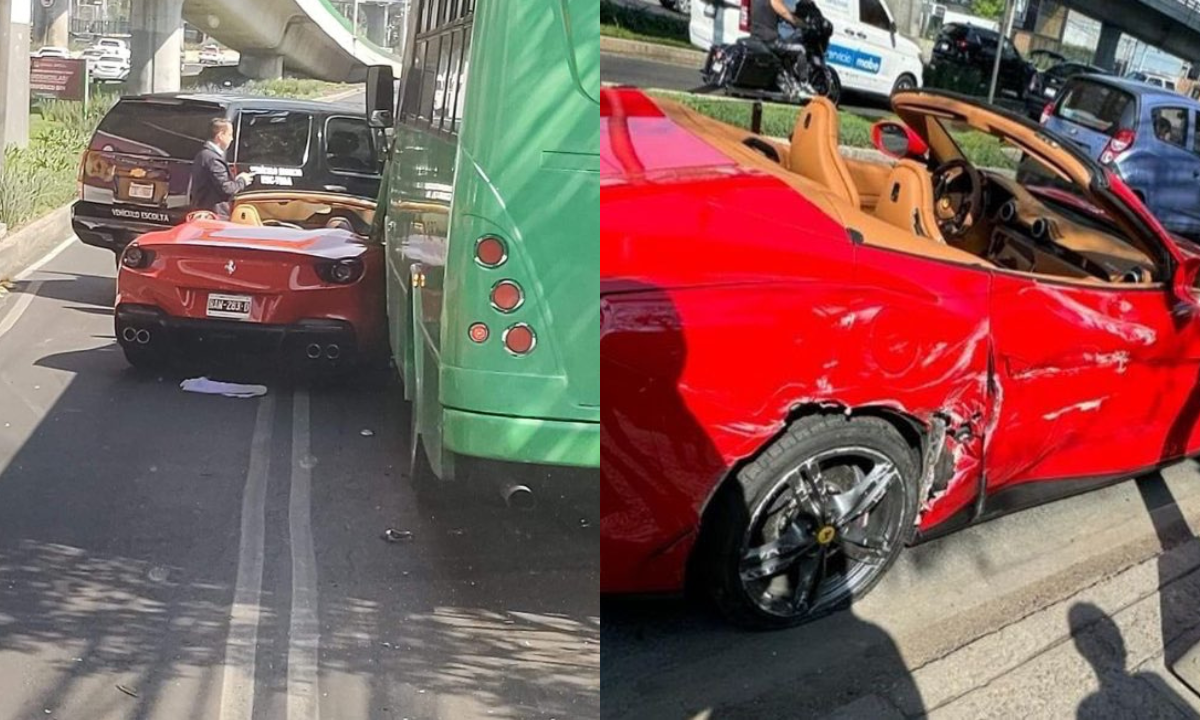 Ferrari impacta con camión de pasajeros