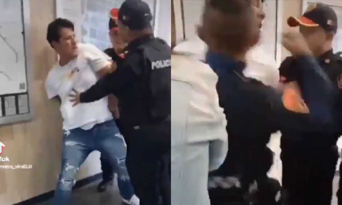 Oficial da golpea en el rostro a un sujeto presuntamente por estar en "estado inconveniente" en la estación Guerrero del Metro